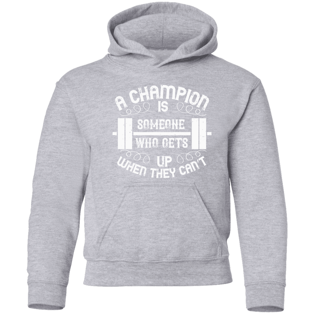 A champion is someone who get up when they can't boys sport grey hoodie