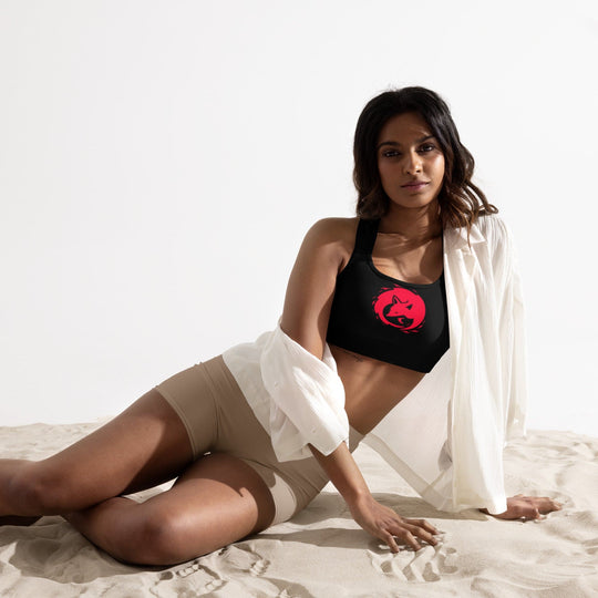 red logo sports bra